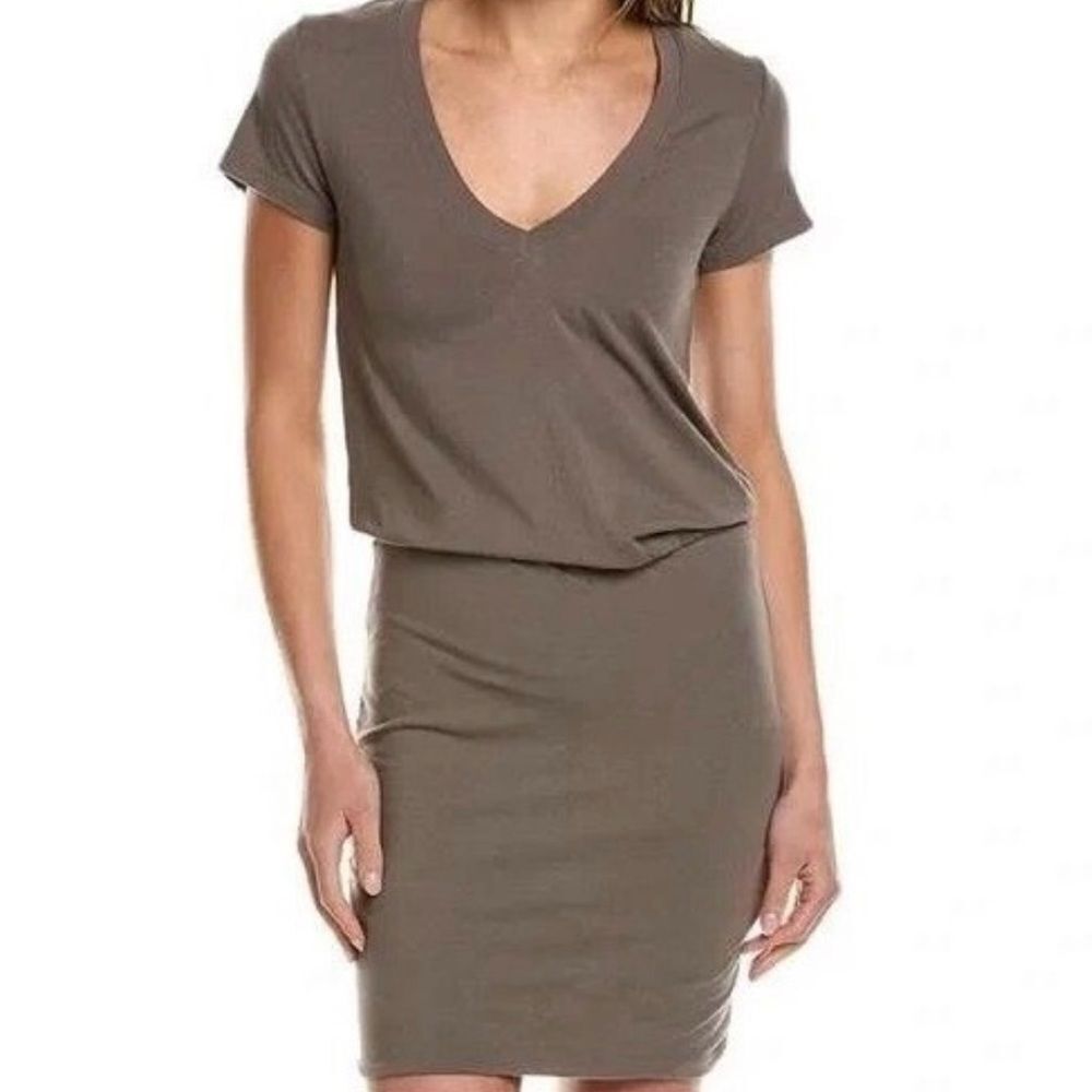 NWT James Perse Taupe V-Neck T-Shirt Dress